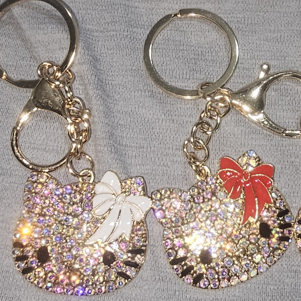 ⚡️NEW‎ Hello Kitty Rhinestone Bling Keychain Bag Charm  Select 2 - Picture 2 of 4